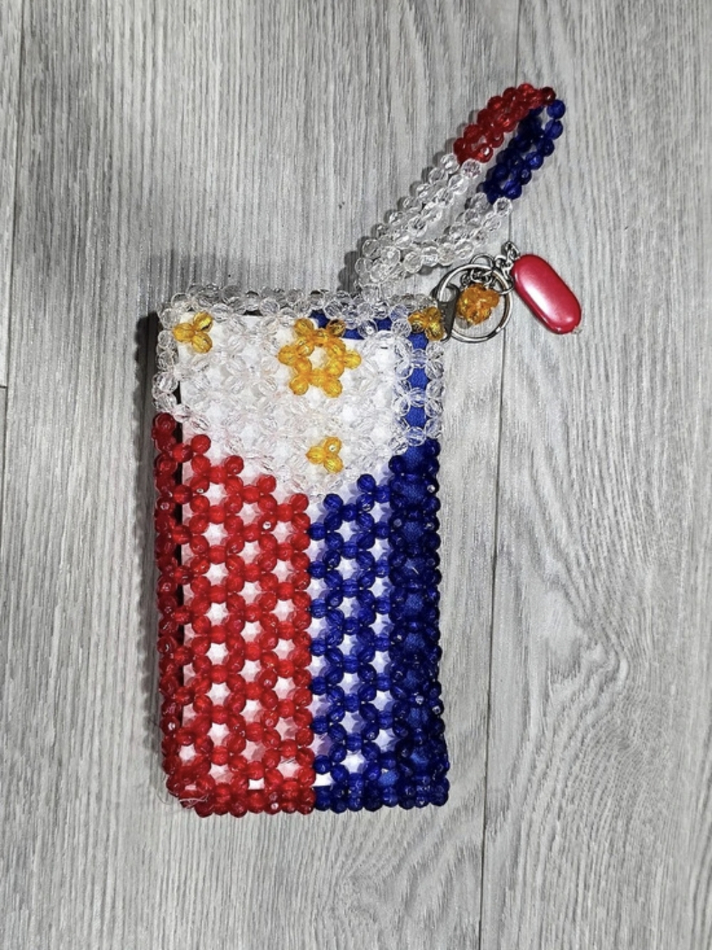 Beaded Color Block Cosmetic Pouch